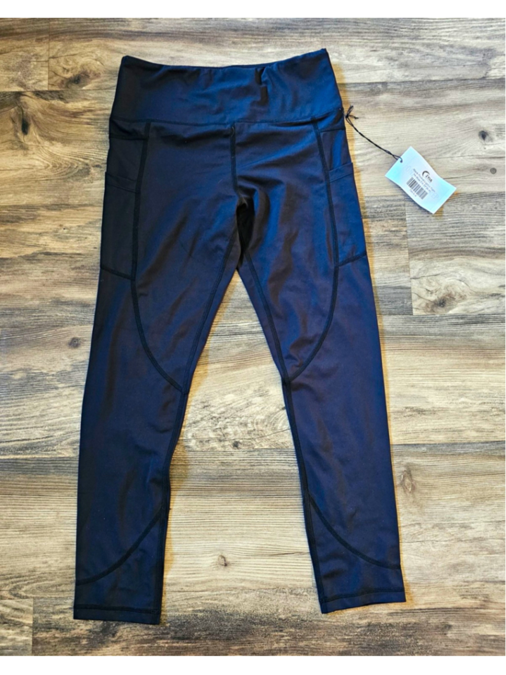 Zyia Active Light n Tight Black High-Rise 7/8 Pocket Leggings Size 6-8 24"